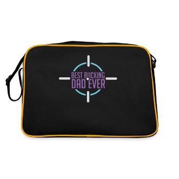 Best Bucking Dad Ever - Retro Tasche - Schwarz/Gold - Hinten