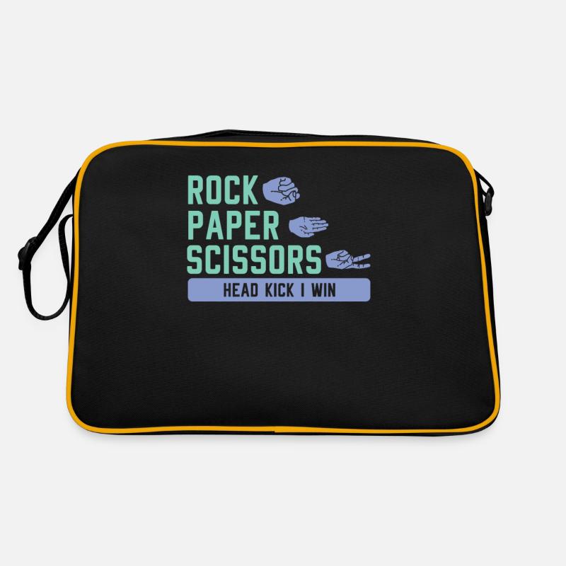 Rock Paper Scissors Head Kick I Win Karaté Sac Retro