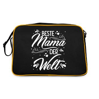 Beste Mama Der Welt - Mutter Muttertag Geschenk Ma - Retro Tasche - Schwarz/Gold - Hinten