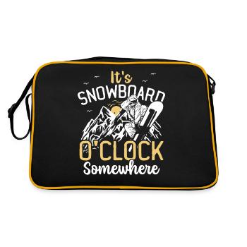 It's Snowboard O'Clock Somewhere Snowboarding - Retro Bag - black/gold - Back