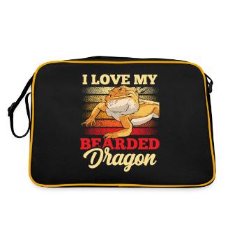 I love my bearded dragon animal bearded dragon - Retro Bag - black/gold - Back