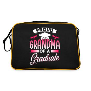 Stolze Großmutter Eines Absolventen Absolvent - Retro Tasche - Schwarz/Gold - Hinten