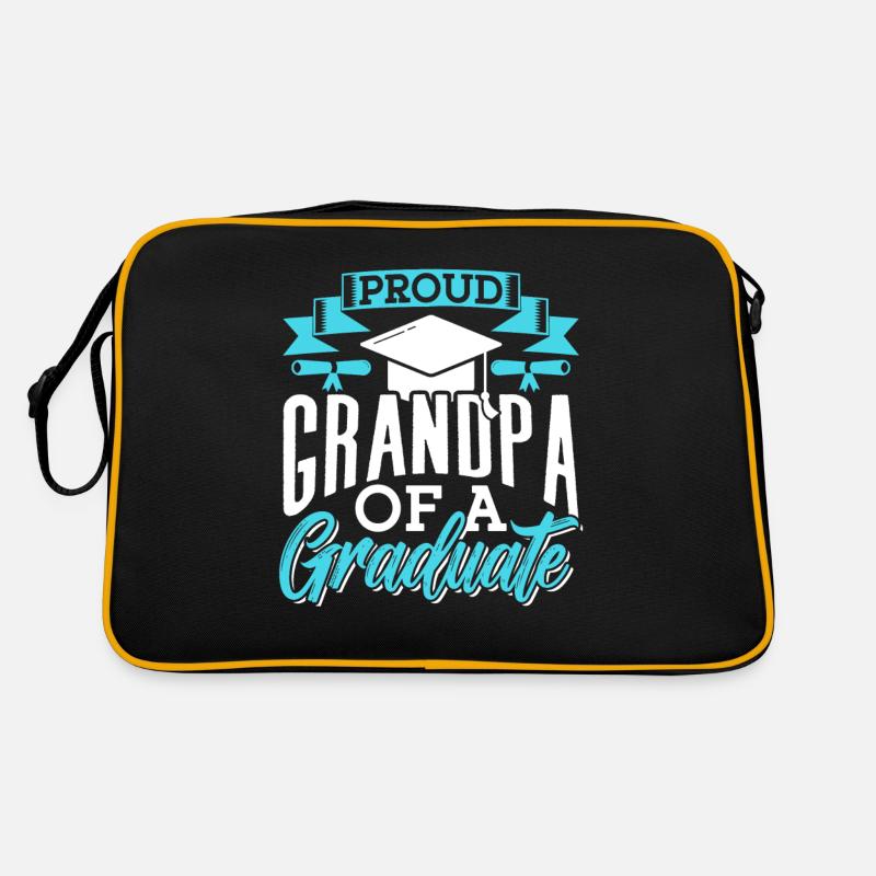 Stolzer Großvater Eines Absolventen Absolvent Retro Tasche