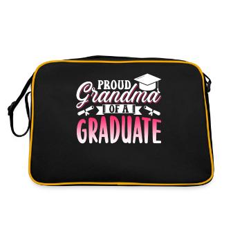 Stolze Großmutter Eines Absolventen Absolvent - Retro Tasche - Schwarz/Gold - Hinten
