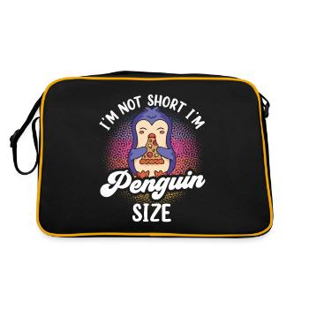 Ich Bin Nicht Klein Ich Bin Pinguingröße Pinguin - Retro Tasche - Schwarz/Gold - Hinten