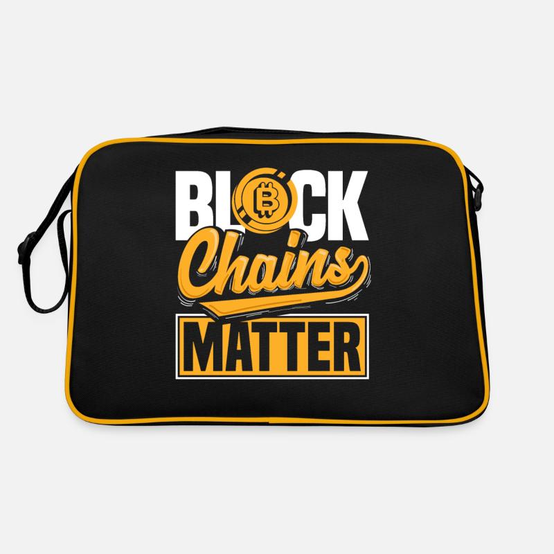 Block Chains Matter Cryptocurrency BTC Retro Tasche