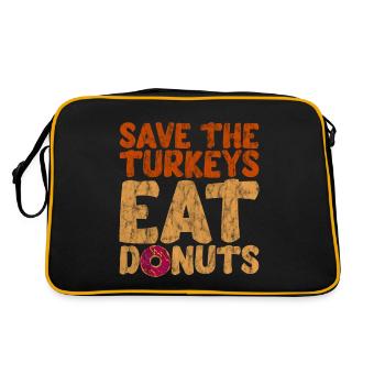 Save The Turkeys, Eat Donuts 3 - Retro Bag - black/gold - Back