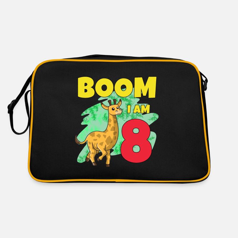 8. Geburtstag Giraffe Retro Tasche
