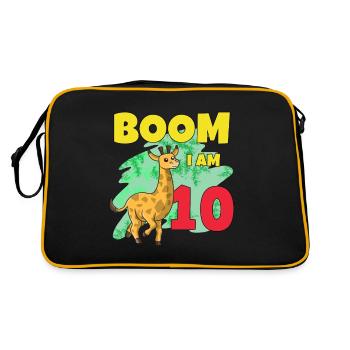 10th birthday giraffe - Retro Bag - black/gold - Back
