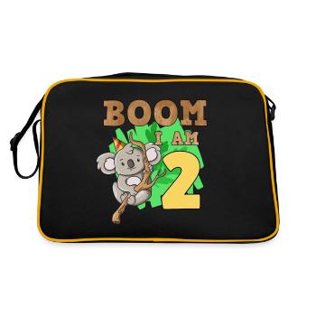 2ème anniversaire koala - Sac Retro - noir/or - Dos