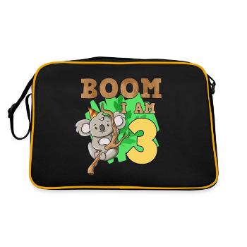 3ème anniversaire koala - Sac Retro - noir/or - Dos