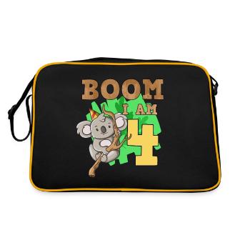 4th birthday koala - Retro Bag - black/gold - Back
