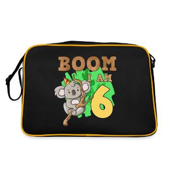6th birthday koala - Retro Bag - black/gold - Back