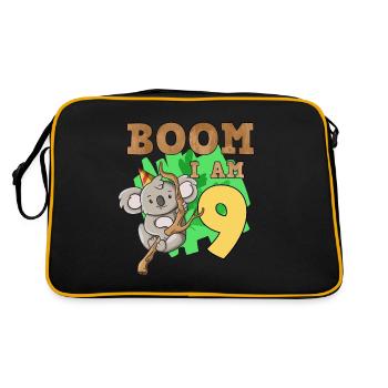 9th birthday koala - Retro Bag - black/gold - Back