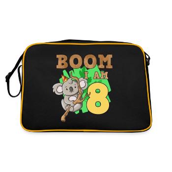 8th birthday koala - Retro Bag - black/gold - Back