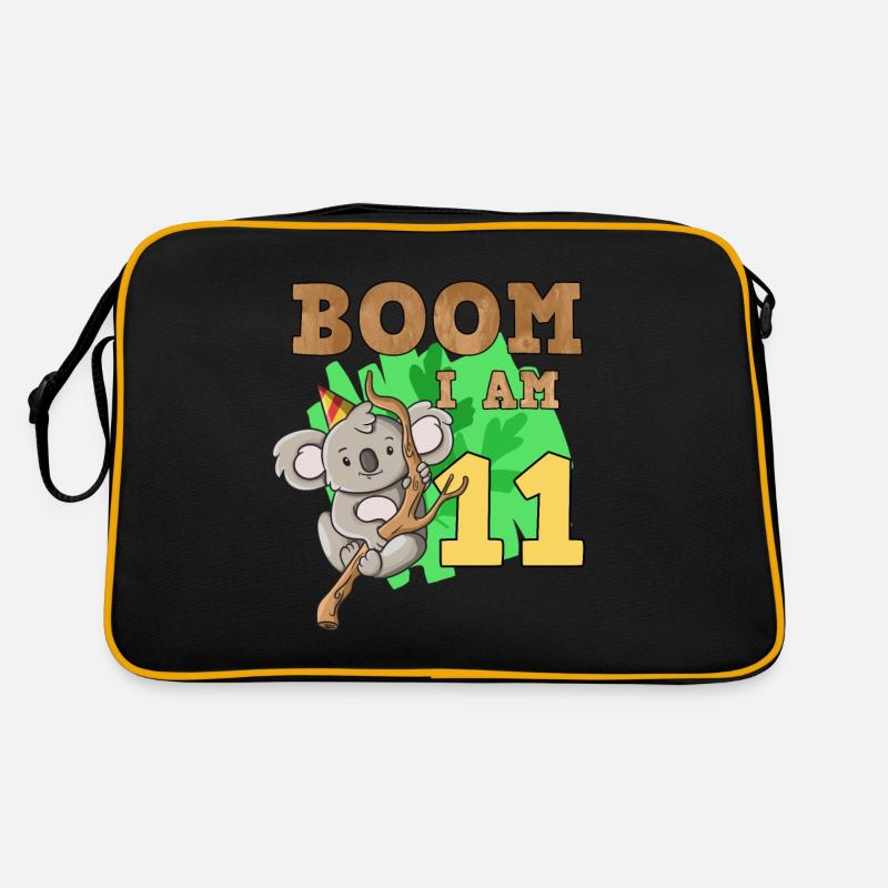 11. Geburtstag Koala - Retro Tasche - Schwarz/Gold