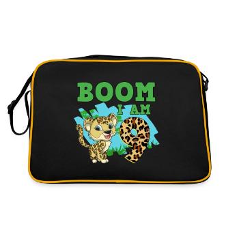9th Birthday Leopard - Retro Bag - black/gold - Back