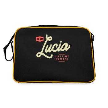Lucia Name Personalized Birthday Name Lucia - Retro Bag - black/gold - Back