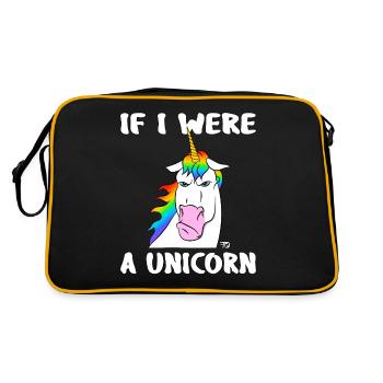 Si j’étais une licorne, drôle - Sac Retro - noir/or - Dos