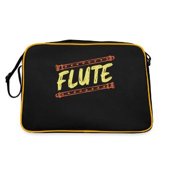 Flute Marching Band Woodwind Instrument Flutist - Retro Tasche - Schwarz/Gold - Hinten