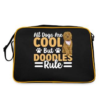 Tous les chiens sont cool mais les griffonnages règnent sur le gribouillage doré - Sac Retro - noir/or - Dos