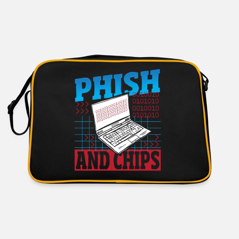 Phish and Chips Hacker Hacking Internet Network Retro Bag
