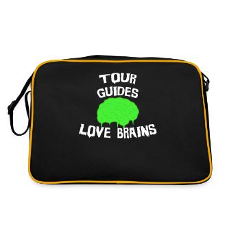 Reiseleiter lieben Gehirne - Retro Tasche - Schwarz/Gold - Hinten