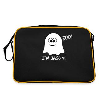 Buhruf! Ich bin Jason Halloween - Retro Tasche - Schwarz/Gold - Hinten