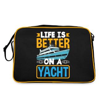 Life is better on a Yacht for a Seaman Sailor - Retro Bag - black/gold - Back