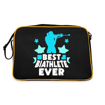 Bester Biathlet Aller Zeiten Biathletin Biathlon - Retro Tasche - Schwarz/Gold - Hinten