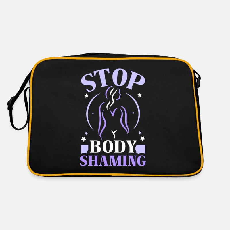 Schluss Mit Body Shaming Ärgern Bodyshaming Retro Tasche