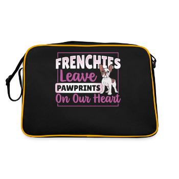 Frenchies Leave Pawprints on Our Heart French - Retro Bag - black/gold - Back
