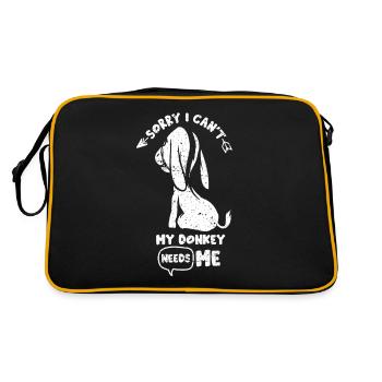 Mon âne peut-il pas avoir besoin de moi animal de ferme - Sac Retro - noir/or - Dos