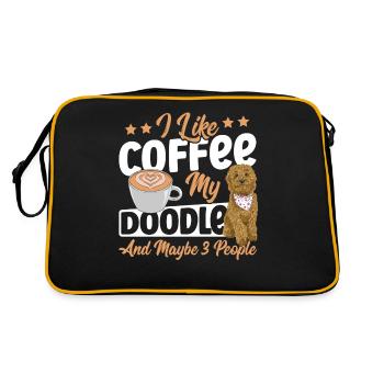 J’aime le café mon doodle et peut-être 3 personnes dorées - Sac Retro - noir/or - Dos