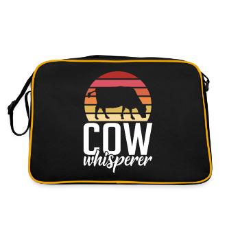 Cow Gift Cow Lover Farmer Gift - Sac Retro - noir/or - Dos