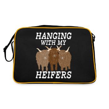 Cow Gift Cow Lover Farmer Gift - Sac Retro - noir/or - Dos