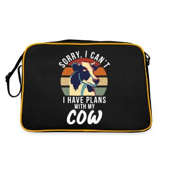 Cow Gift Cow Lover Farmer Gift - Sac Retro - noir/or - Dos