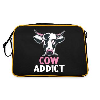 Cow Gift Cow Lover Farmer Gift - Sac Retro - noir/or - Dos