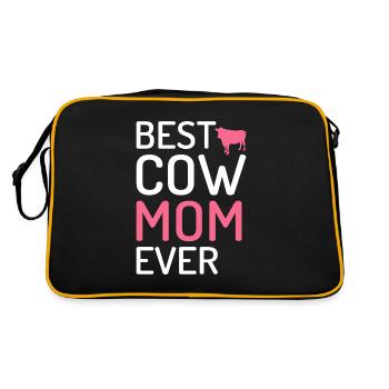 Cow Gift Cow Lover Farmer Gift - Sac Retro - noir/or - Dos