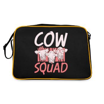 Cow Gift Cow Lover Farmer Gift - Sac Retro - noir/or - Dos