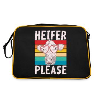 Cow Gift Cow Lover Farmer Gift - Sac Retro - noir/or - Dos