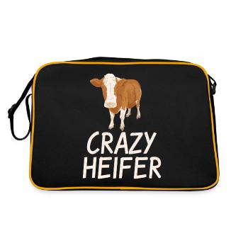Cow Gift Cow Lover Farmer Gift - Sac Retro - noir/or - Dos