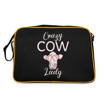 Cow Gift Cow Lover Farmer Gift - Sac Retro - noir/or - Dos