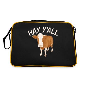 Cow Gift Cow Lover Farmer Gift - Sac Retro - noir/or - Dos