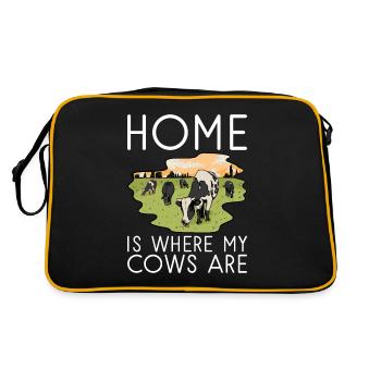 Cow Gift Cow Lover Farmer Gift - Sac Retro - noir/or - Dos
