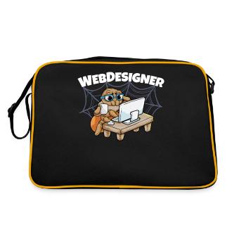 Webdesign Spider Programming Programmer IT - Retro Bag - black/gold - Back