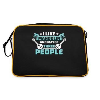 Mandolin I Like Mandolin And Maybe Country Music - Retro Bag - black/gold - Back