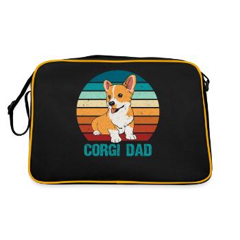 Corgi Dad Dog Gift Dog Owner Corgi - Retro Bag - black/gold - Back