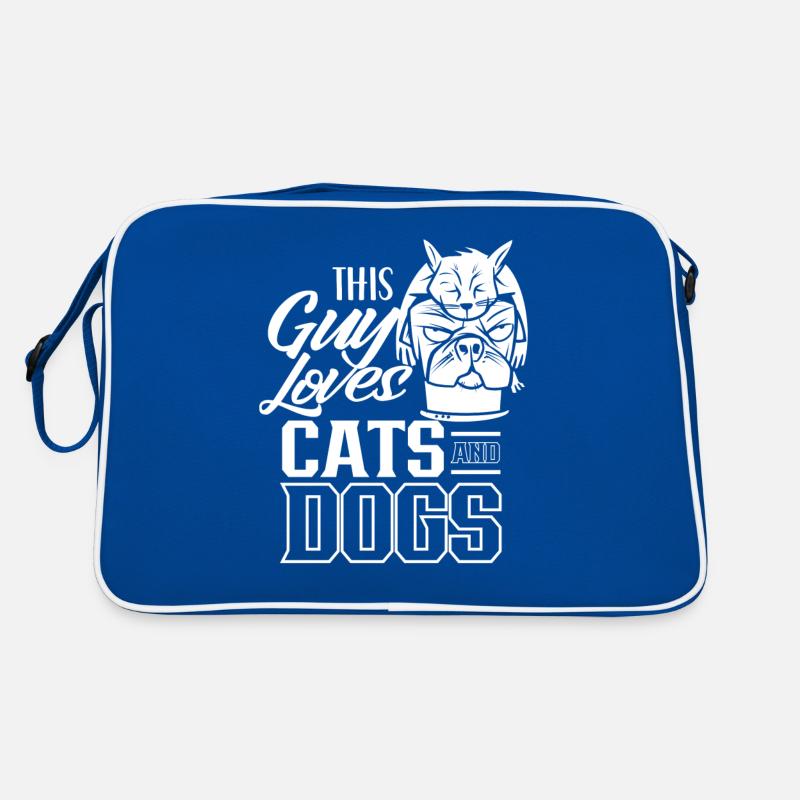 Ce gars aime les chats et les chiens chat chien Sac Retro