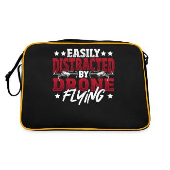 Easily Distracted By Drone Flying Drone Pilot - Retro Bag - black/gold - Back